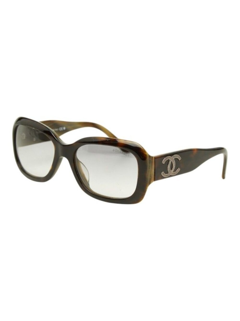 Chanel CC Logo Sunglasses Khaki Green Brown Acetate Eyewear